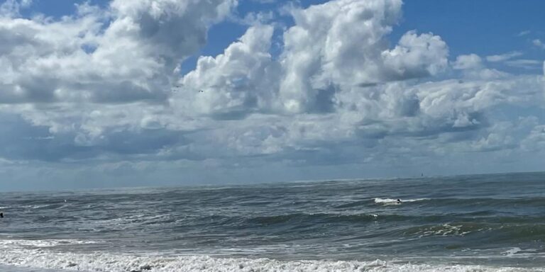 Picture of Florida ocean with tide and blue sky