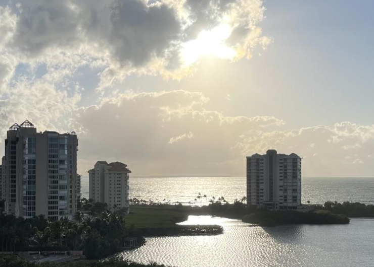 Picture of High rise buildings on water